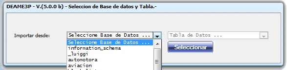 Ventana Seleccionar Base